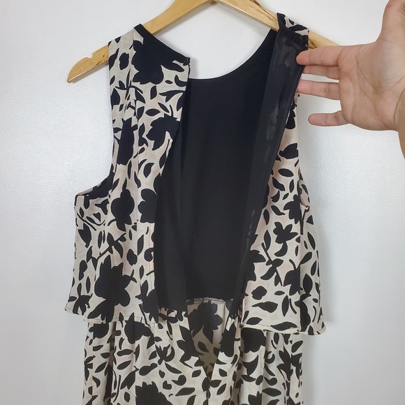 Ann Taylor LOFT black and white floral sleeveless dress size 6 - Picture 4 of 6